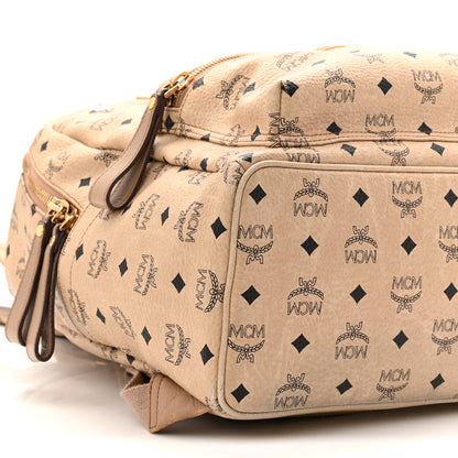 MCM Visetos Medium Sprinkle Stud Stark Backpack Beige 9 of 13