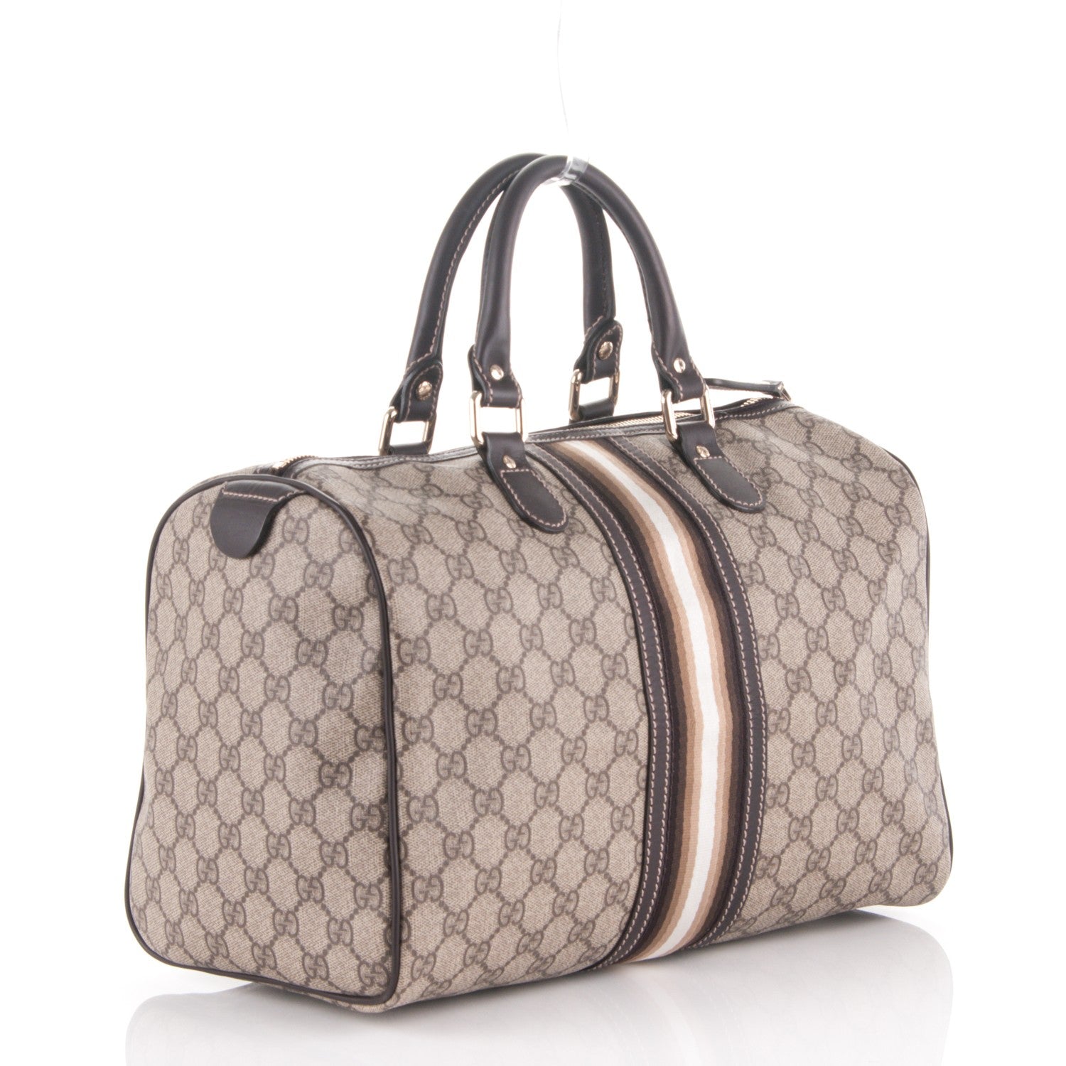 Gucci GG Plus Monogram Web Medium Joy Boston Dark Brown 3 of 7