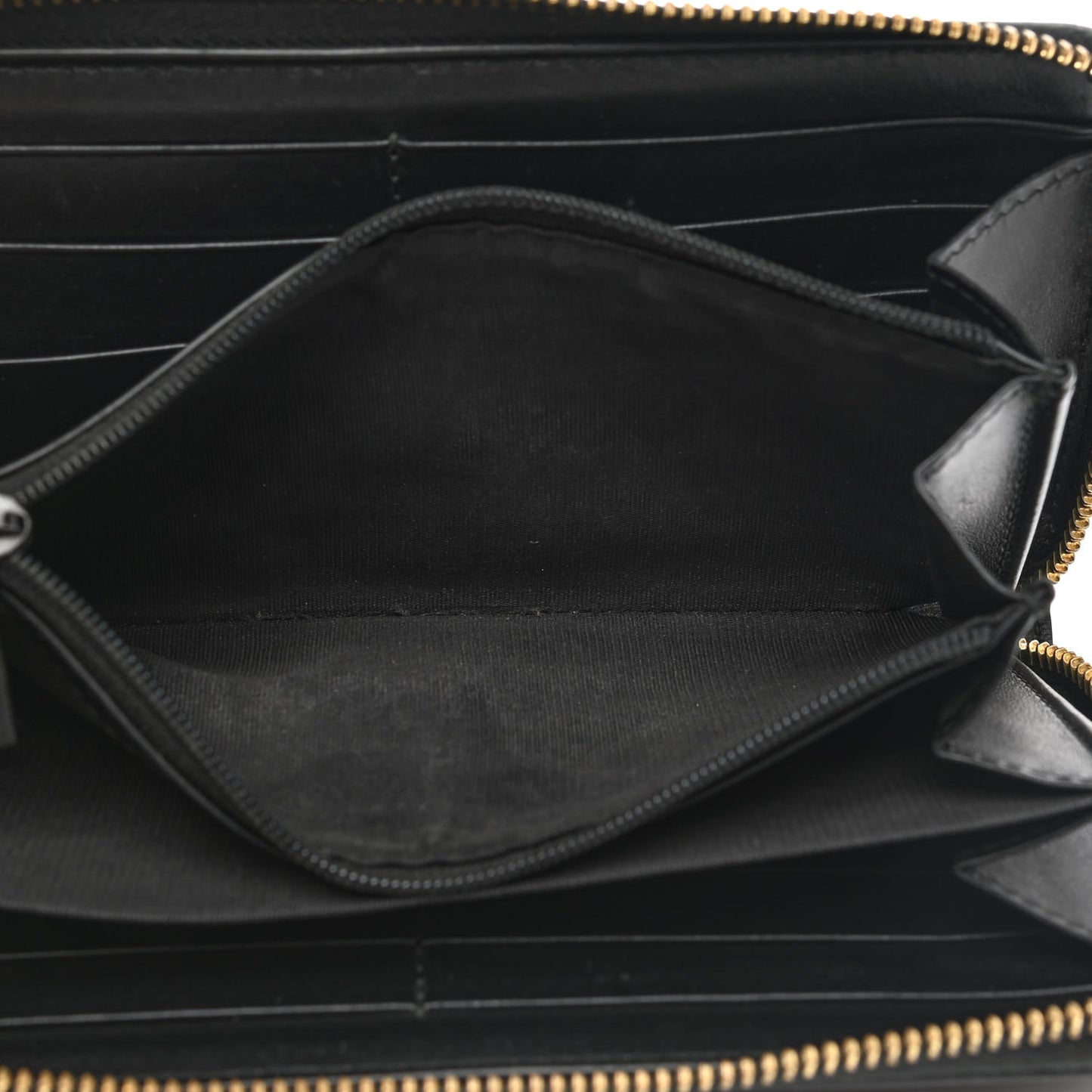 Smooth Calfskin Zip Around Wallet Black