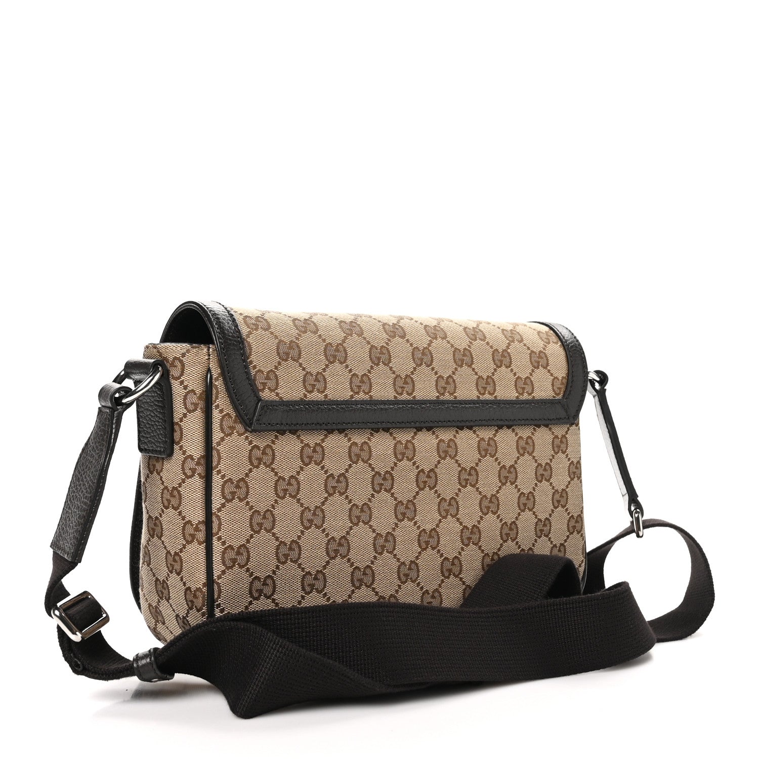 Gucci Monogram Flap Messenger Bag Beige Dark Brown 3 of 10