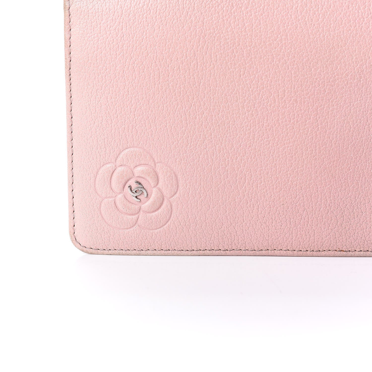Chanel Goatskin Camellia Yen Wallet Pink 9 of 9