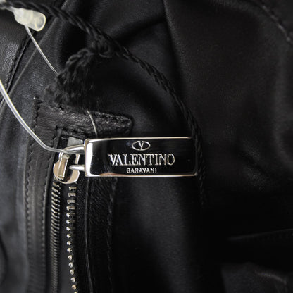 Valentino Garavani Nappa Leather Ruffled Hobo Black 9 of 9