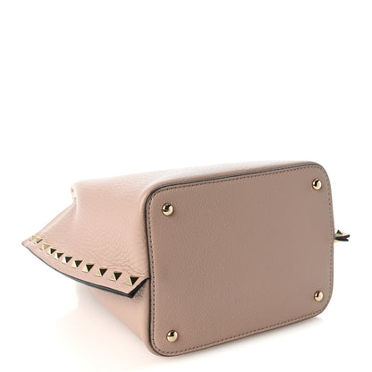 Valentino Garavani Pebbled Calfskin Small Rockstud Crossbody Tote Poudre 4 of 9