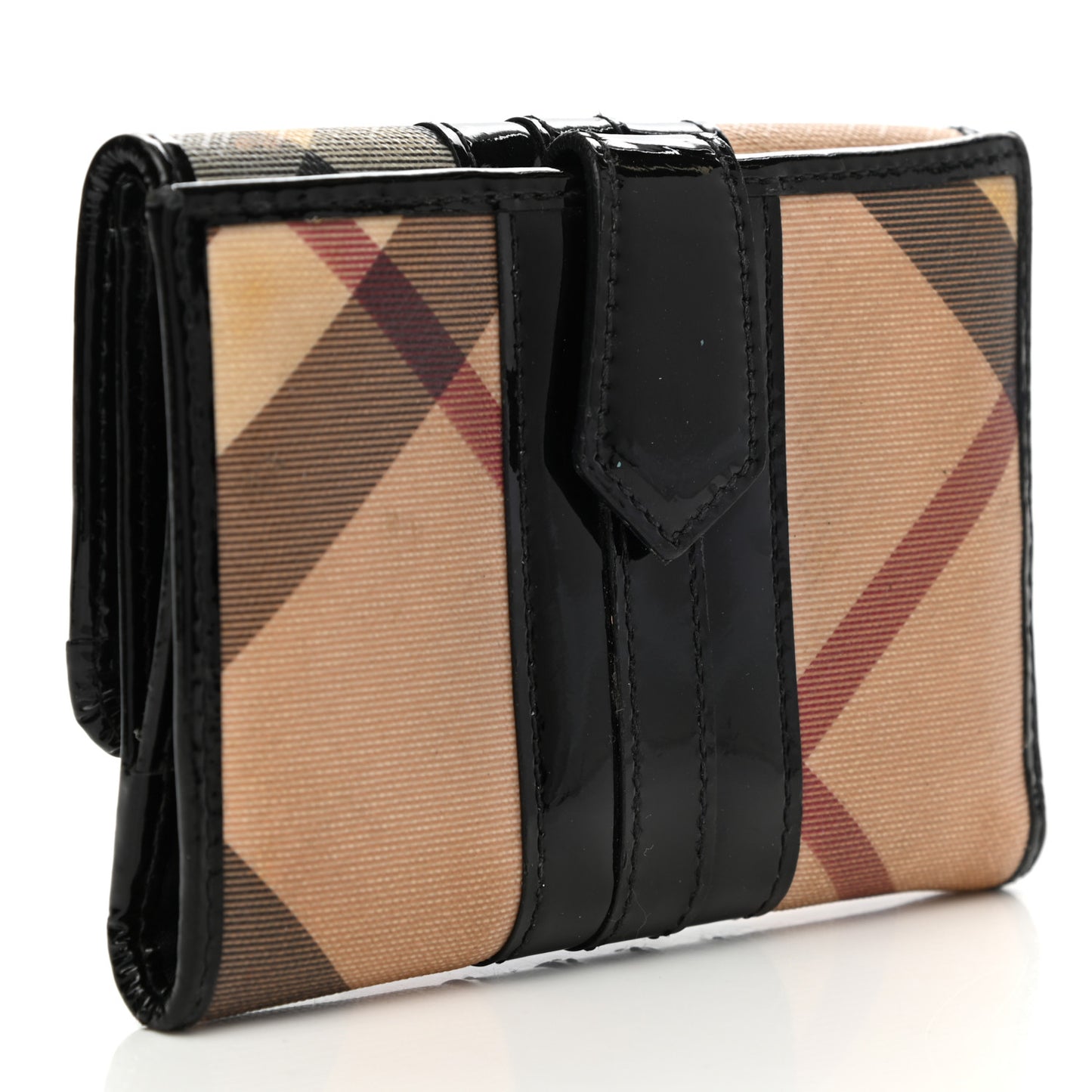Patent Supernova Check Compact Wallet Black