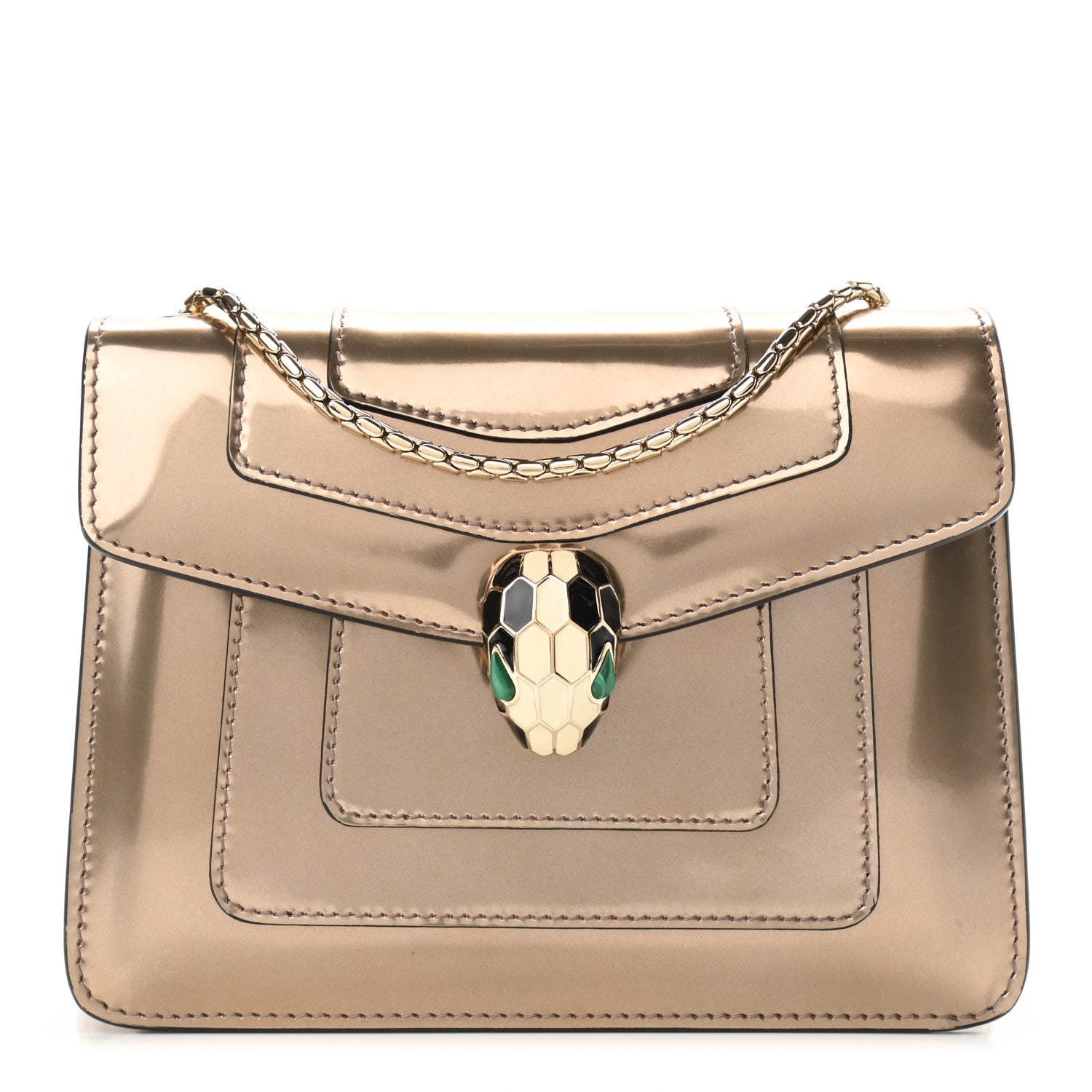 Bulgari Metallic Calfskin Serpenti Forever Crossbody Bag Bronze 1 of 9
