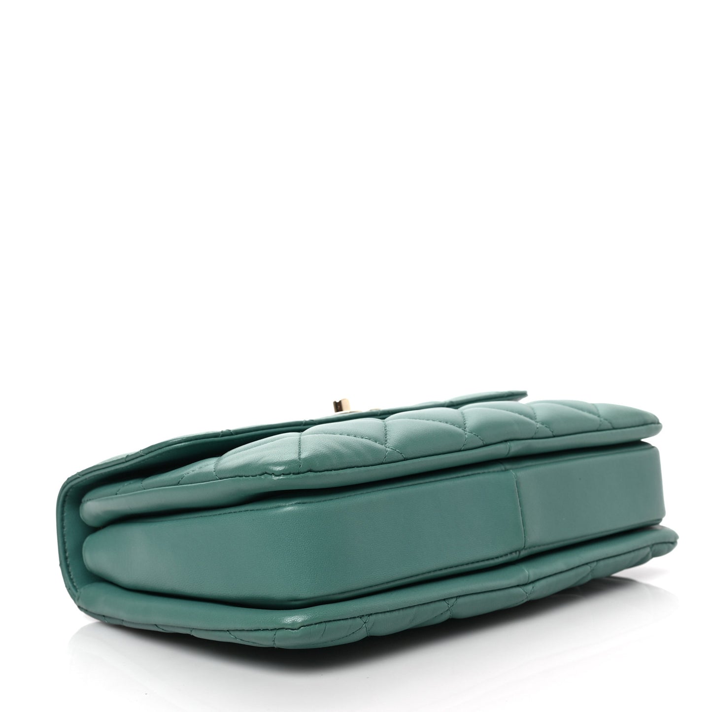 Lambskin Quilted Small Trendy CC Flap Dual Handle Bag Green