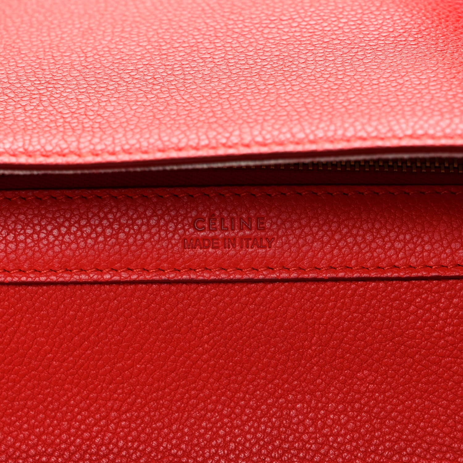 Celine Soft Grained Calfskin Medium Belt Cabas Phantom Vermillion 5 of 13