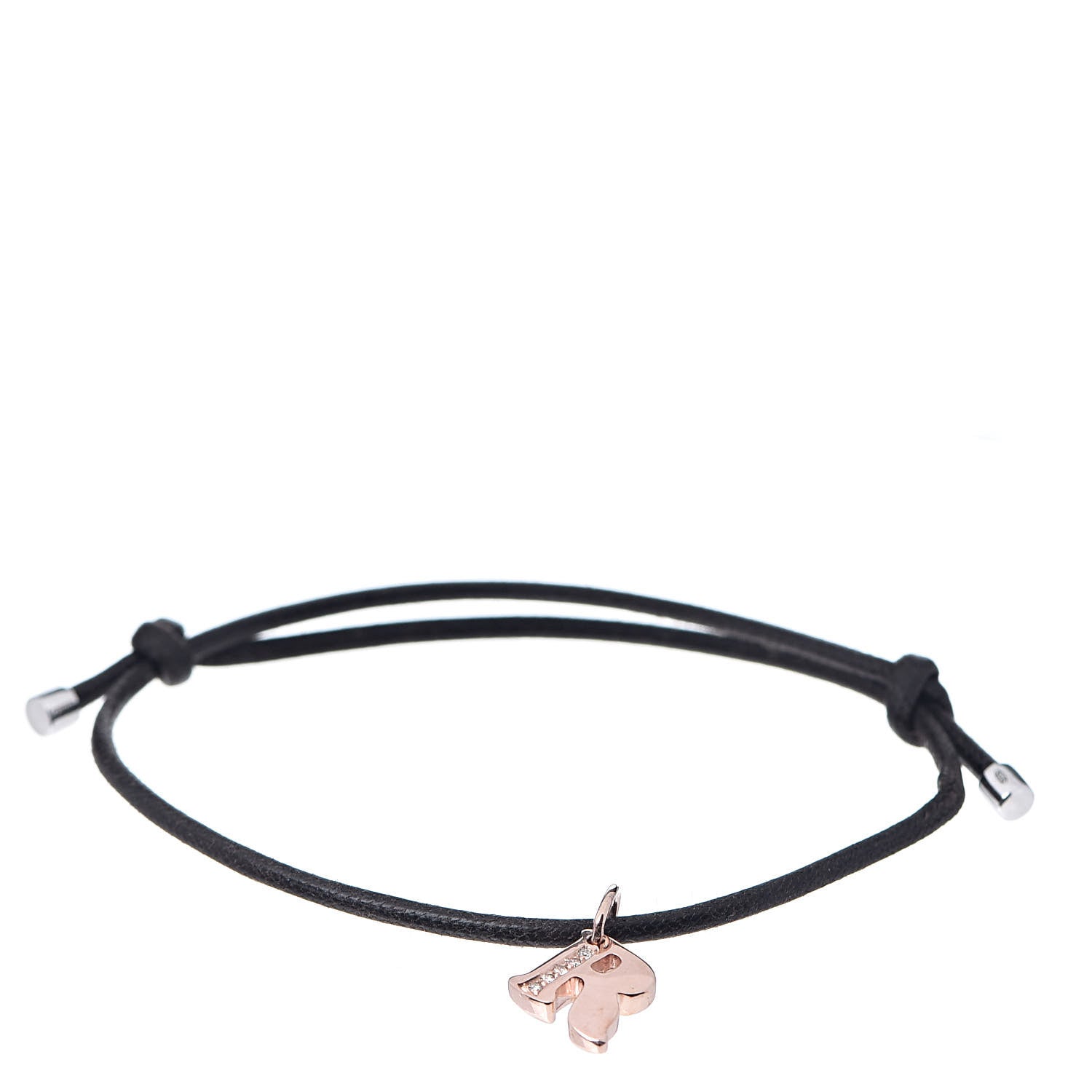 Damiani 18K Pink Gold Diamond Cord Letter R Bracelet 1 of 4