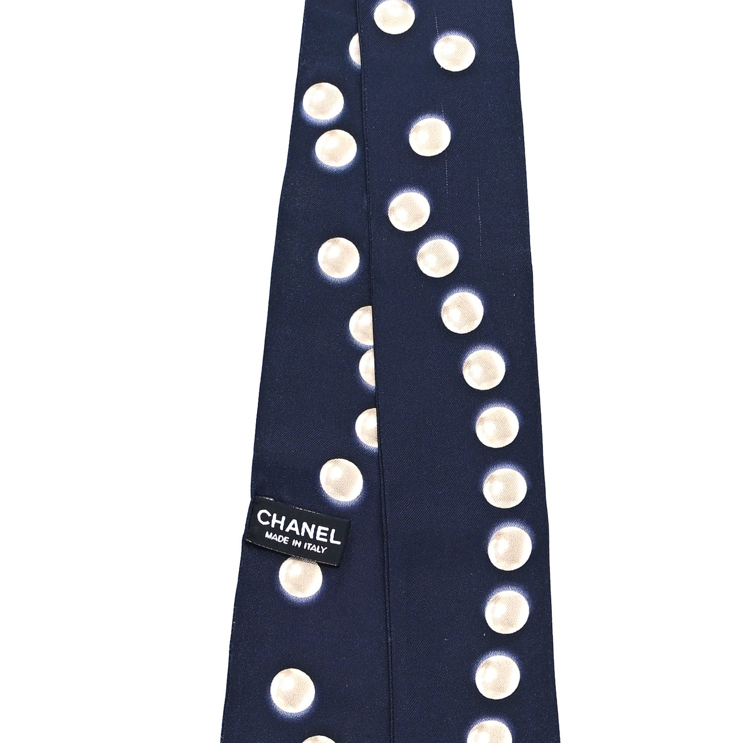 Silk Pearl CC Slim Bandeau Scarf Dark Navy