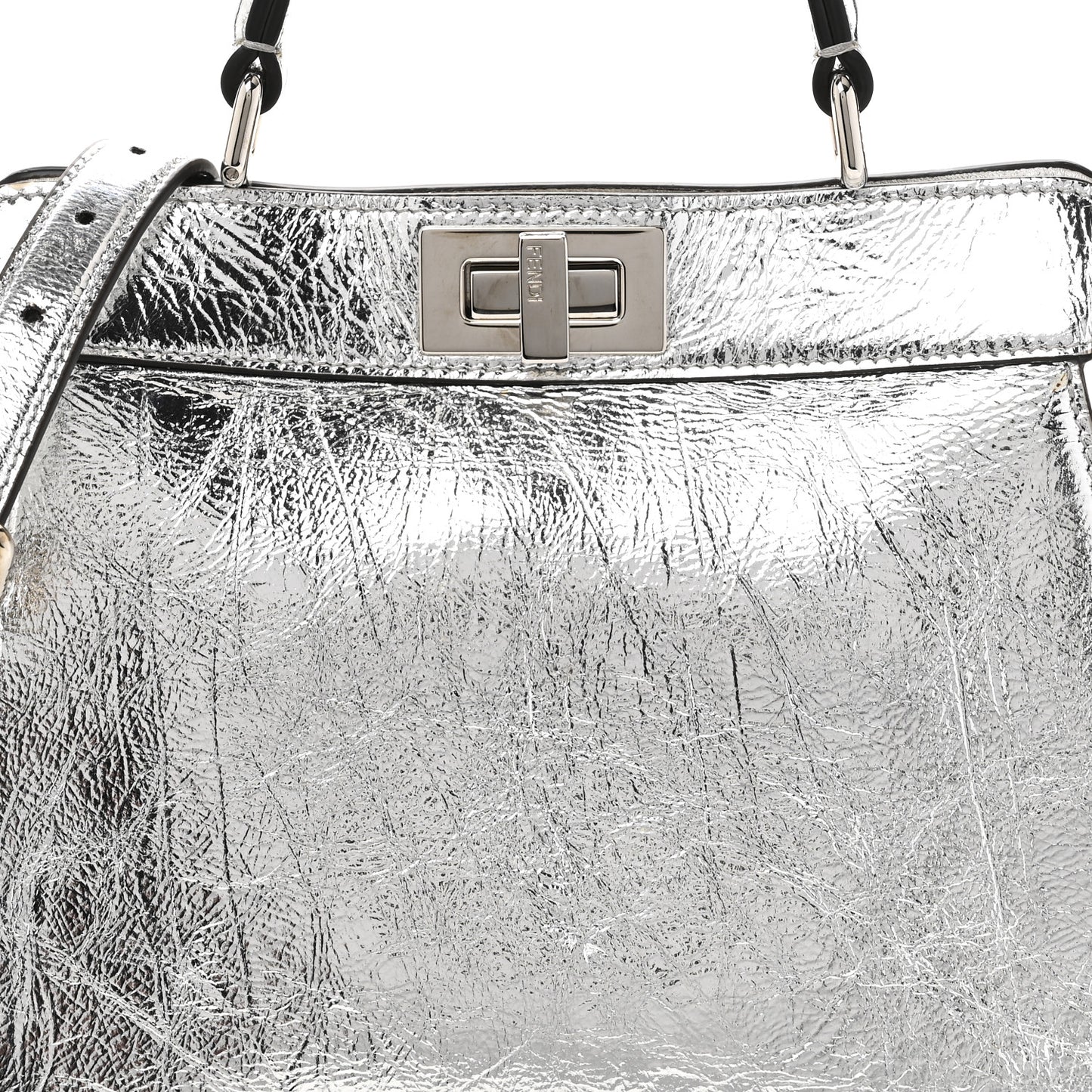 Rock Millenium Laminata Small Peekaboo I SEE U Satchel Argento