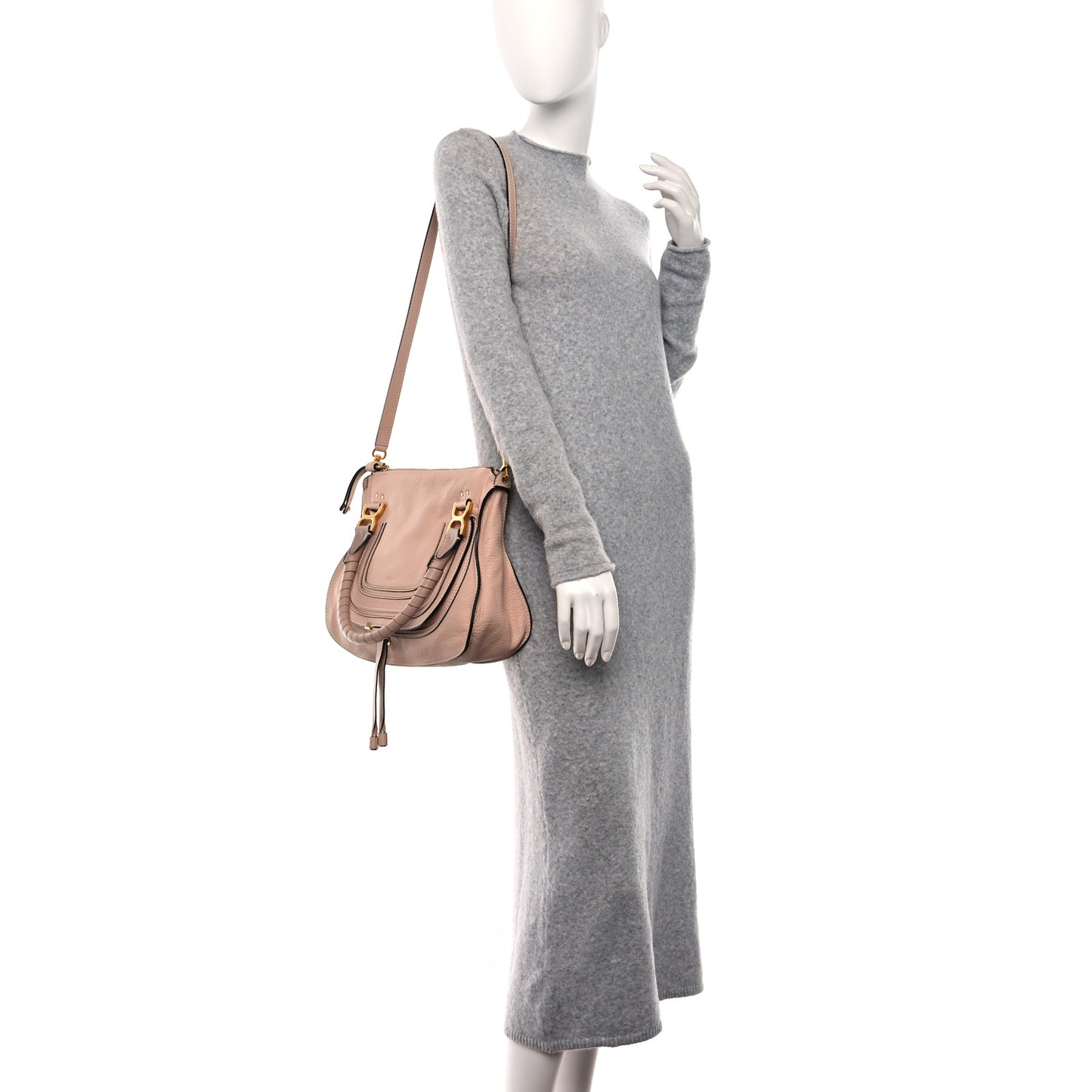 Calfskin Medium Marcie Satchel Blush Nude