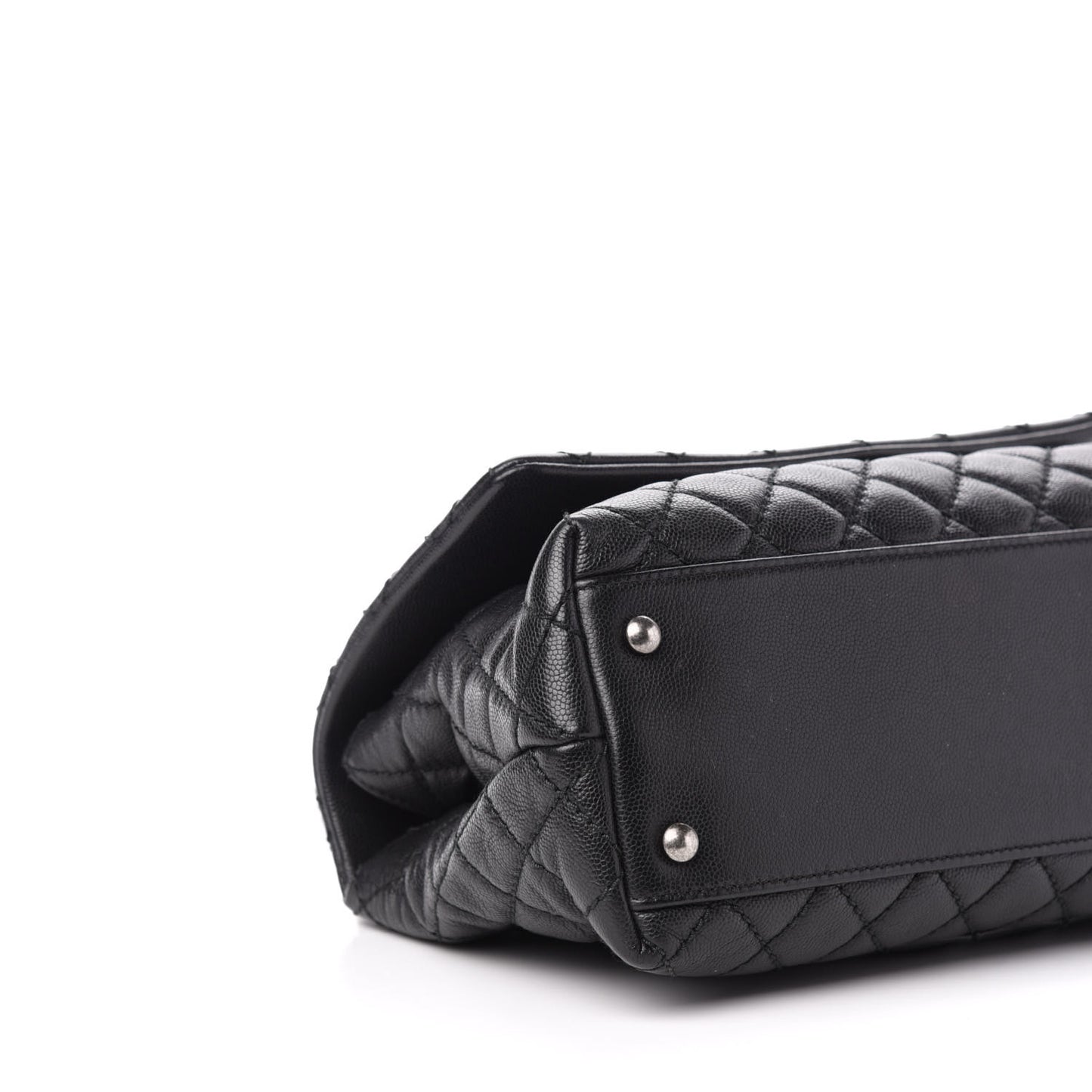 Caviar Quilted Small Coco Handle Flap Black
