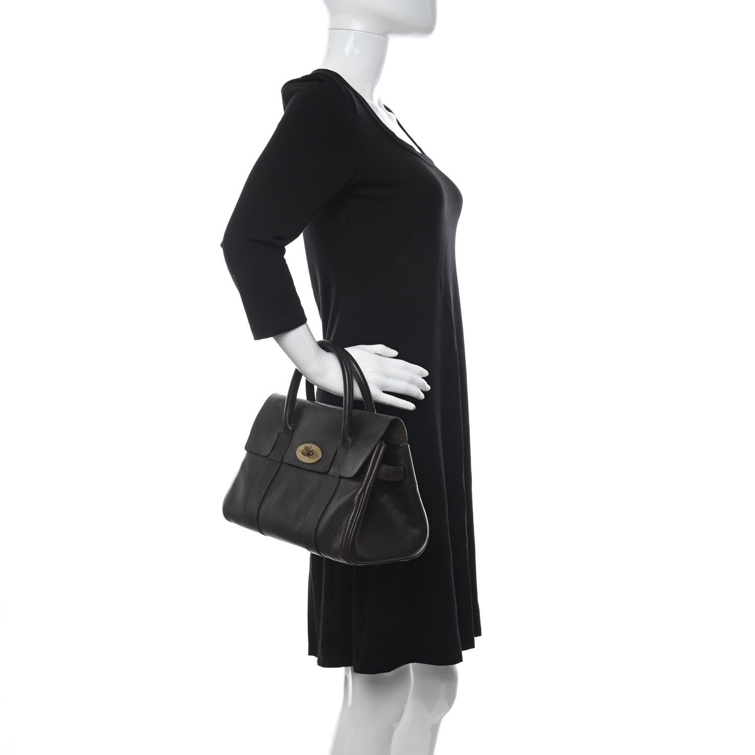 Mulberry Classic Grain Calfskin Bayswater Chocolate 2 of 14