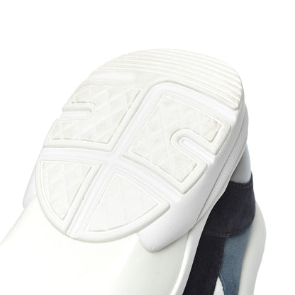 Chanel Nylon Calfskin Suede CC Womens Sneakers 41 Dark Navy White 11 of 14