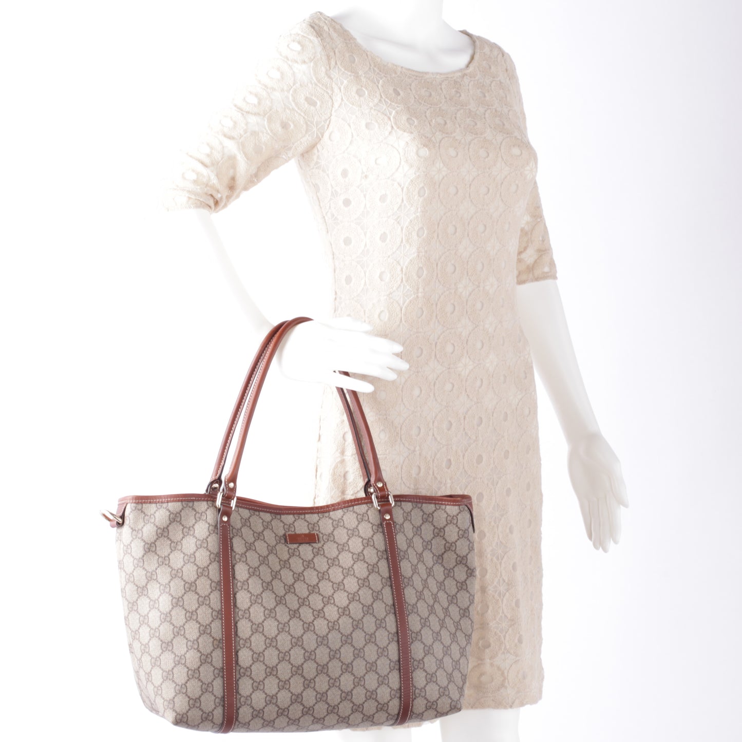 GG Plus Monogram Medium Joy Tote Brown
