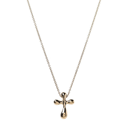 Tiffany 18K Yellow Gold 12mm Elsa Peretti Cross Pendant Necklace 1 of 7