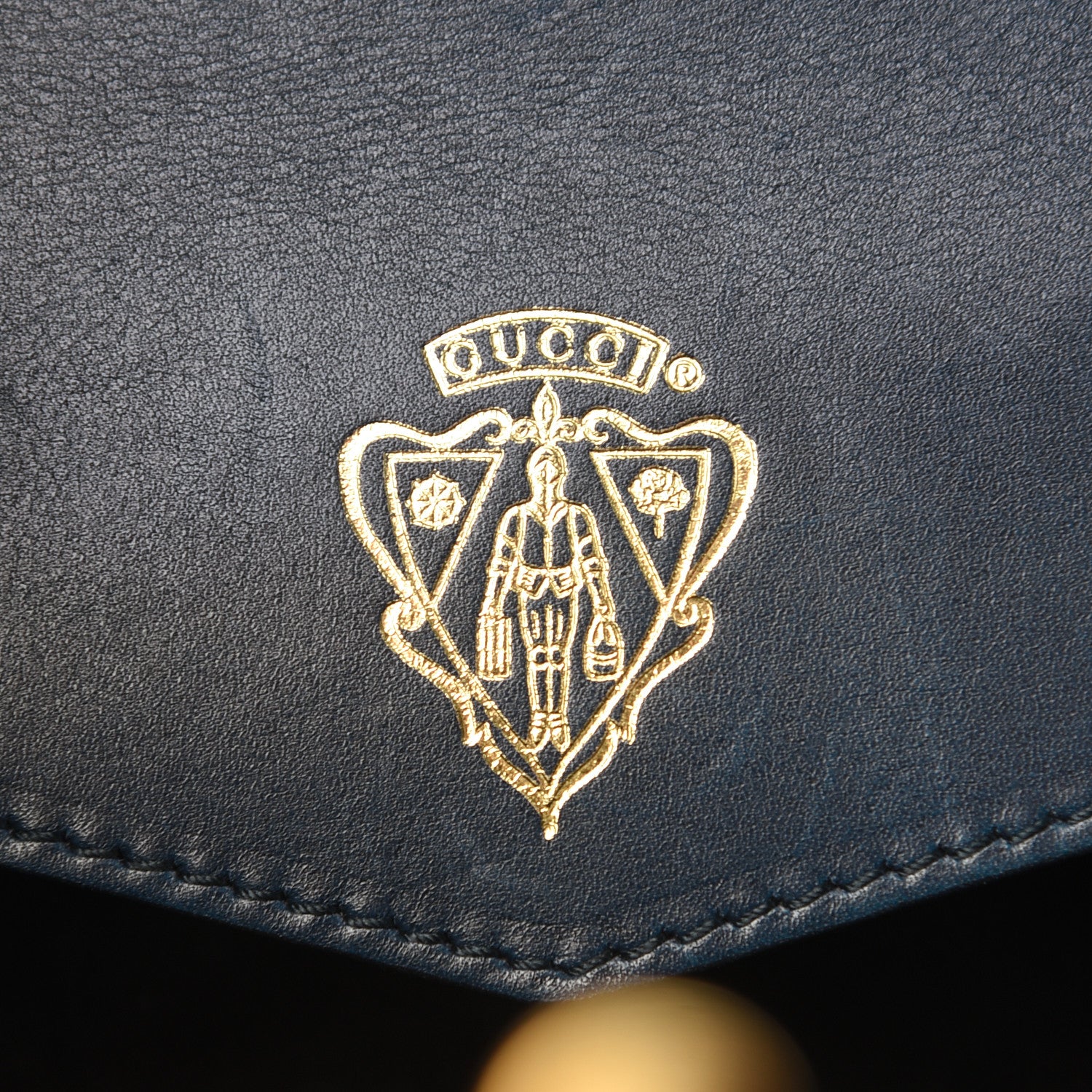 Gucci Calfskin Large Lady Stirrup Top Handle Dark Blue 5 of 10