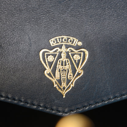 Gucci Calfskin Large Lady Stirrup Top Handle Dark Blue 5 of 10