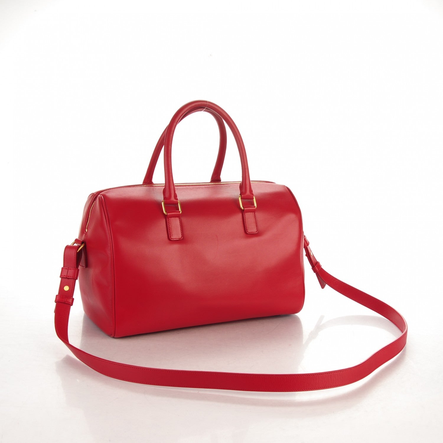 Saint Laurent Calfskin Classic Duffle 6 Red 3 of 7