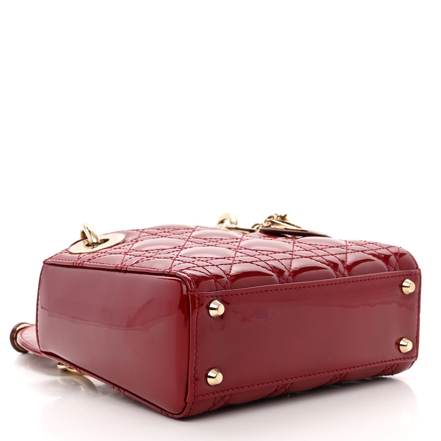 Christian Dior Patent Cannage Mini Lady Dior Red 4 of 12