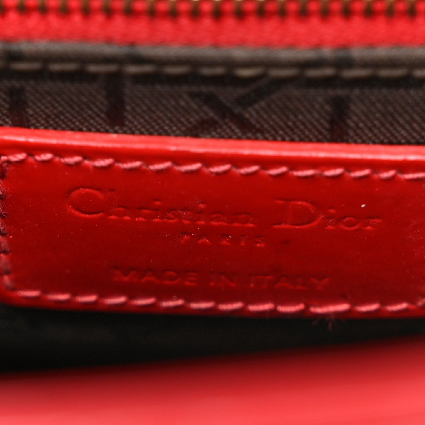 Patent Cannage Mini Lady Dior Red