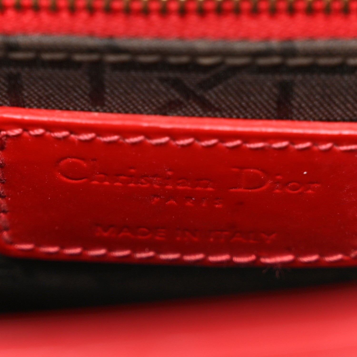 Christian Dior Patent Cannage Mini Lady Dior Red 6 of 10