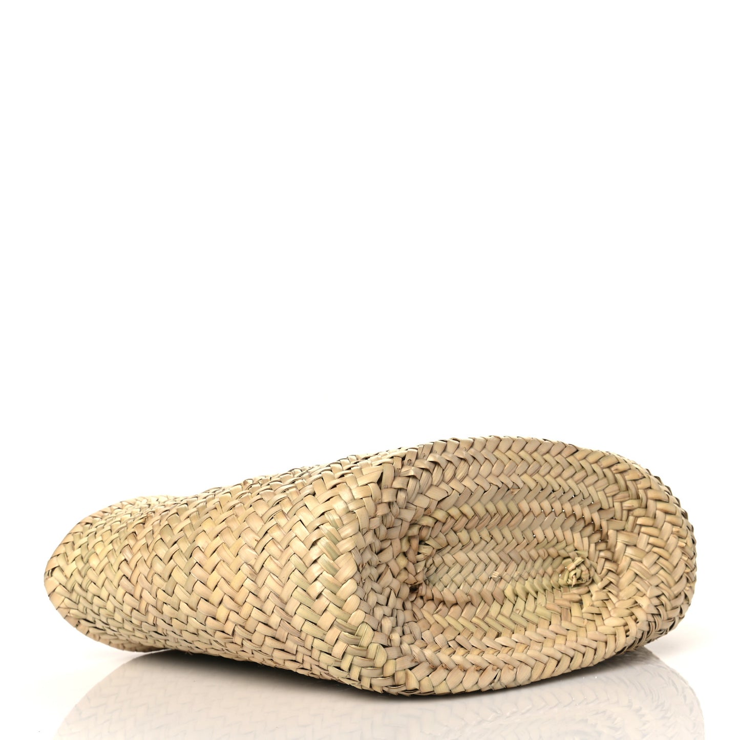 Palmitto Vitello Woven Braided Large Basket Tote Bag Naturale Cognac