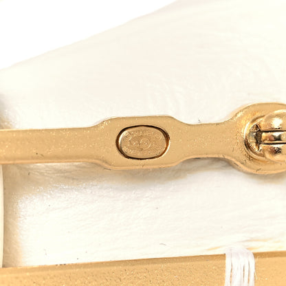 Chanel Metal Pearl Camelia CC Bow Brooch White Gold 3 of 5