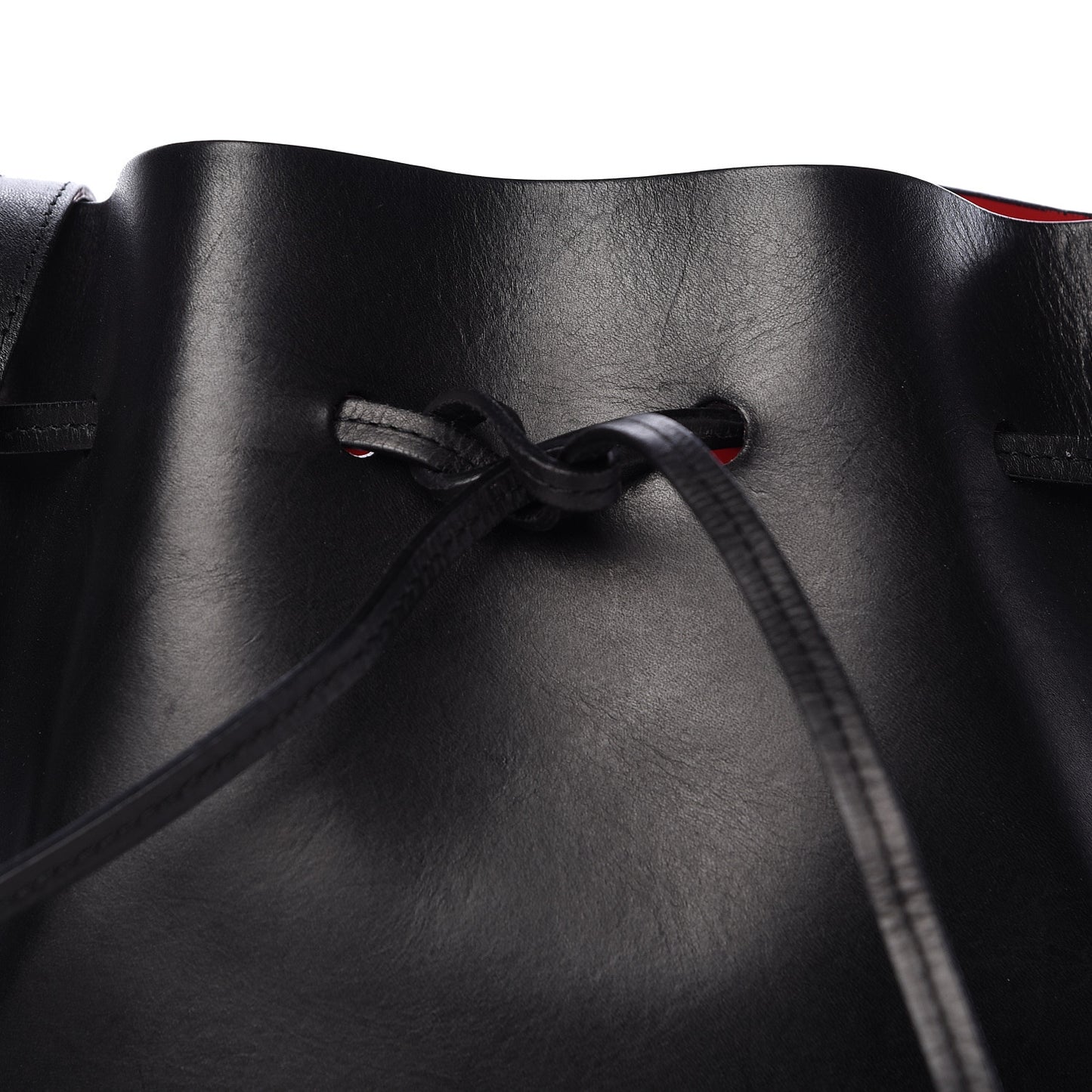 Vegetable Tanned Calfskin Bucket Bag Black Flamma