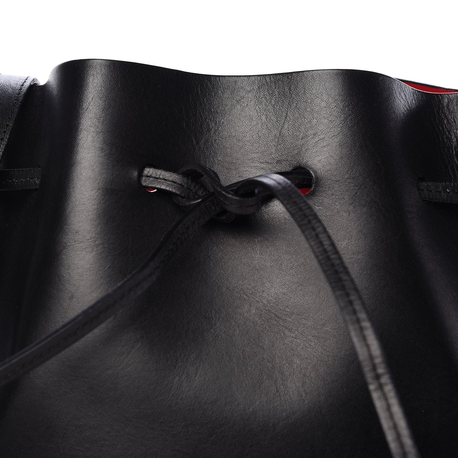Mansur Gavriel Vegetable Tanned Calfskin Bucket Bag Black Flamma 9 of 14
