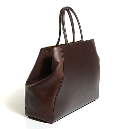 Fendi Vitello Elite Flamingo Large 2Jours Tote Moro Marrone Nocciola 3 of 10