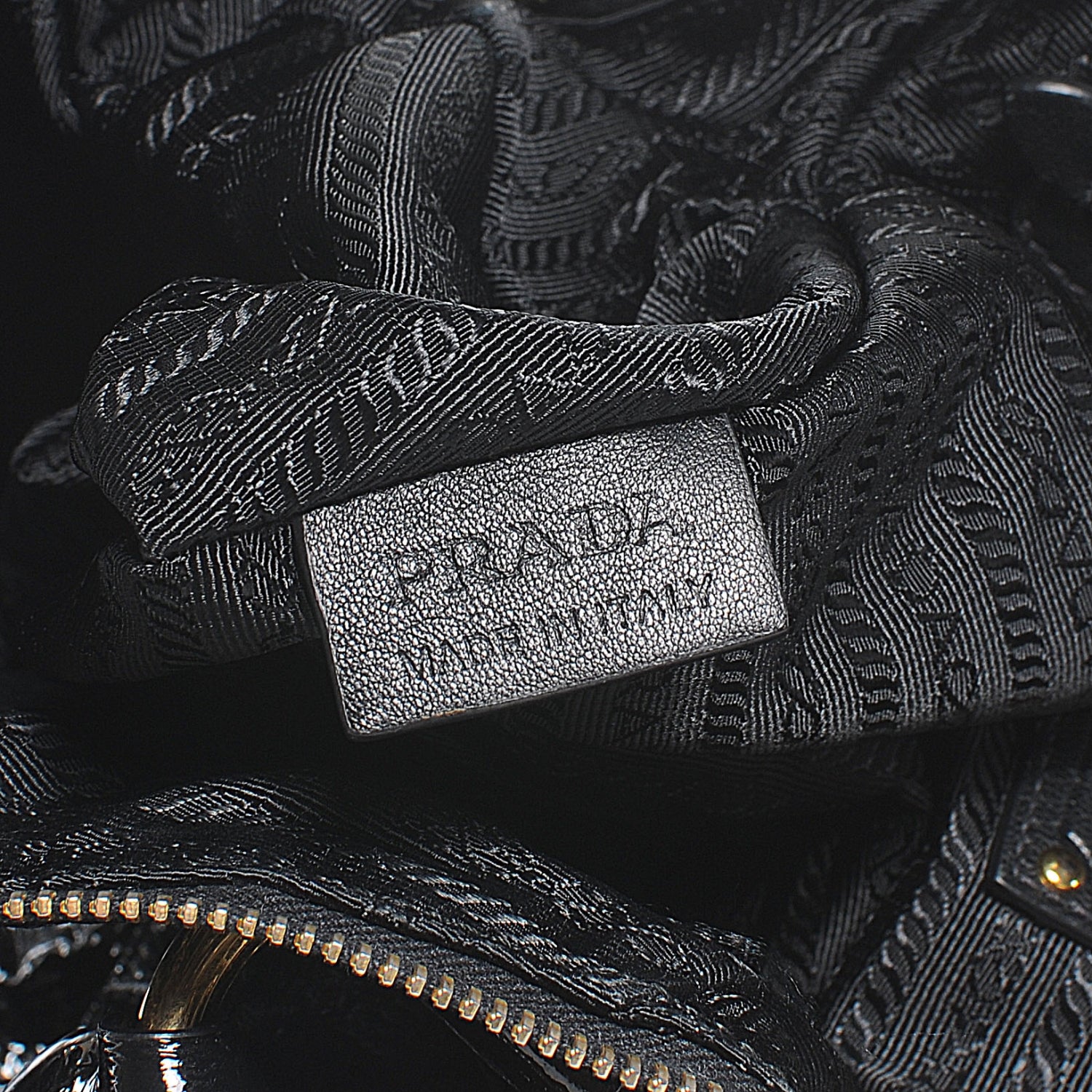 Prada Vernice Stripes Handbag Black 3 of 13