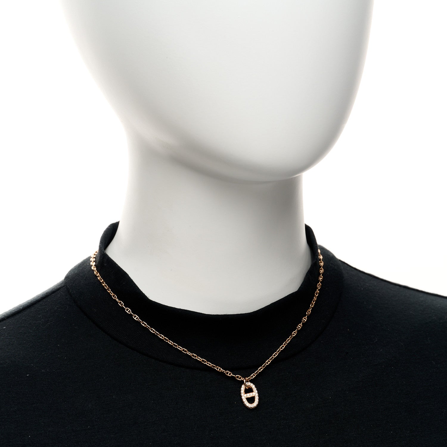 Hermes 18K Rose Gold Diamond PM New Farandole Pendant Necklace ST 2 of 6
