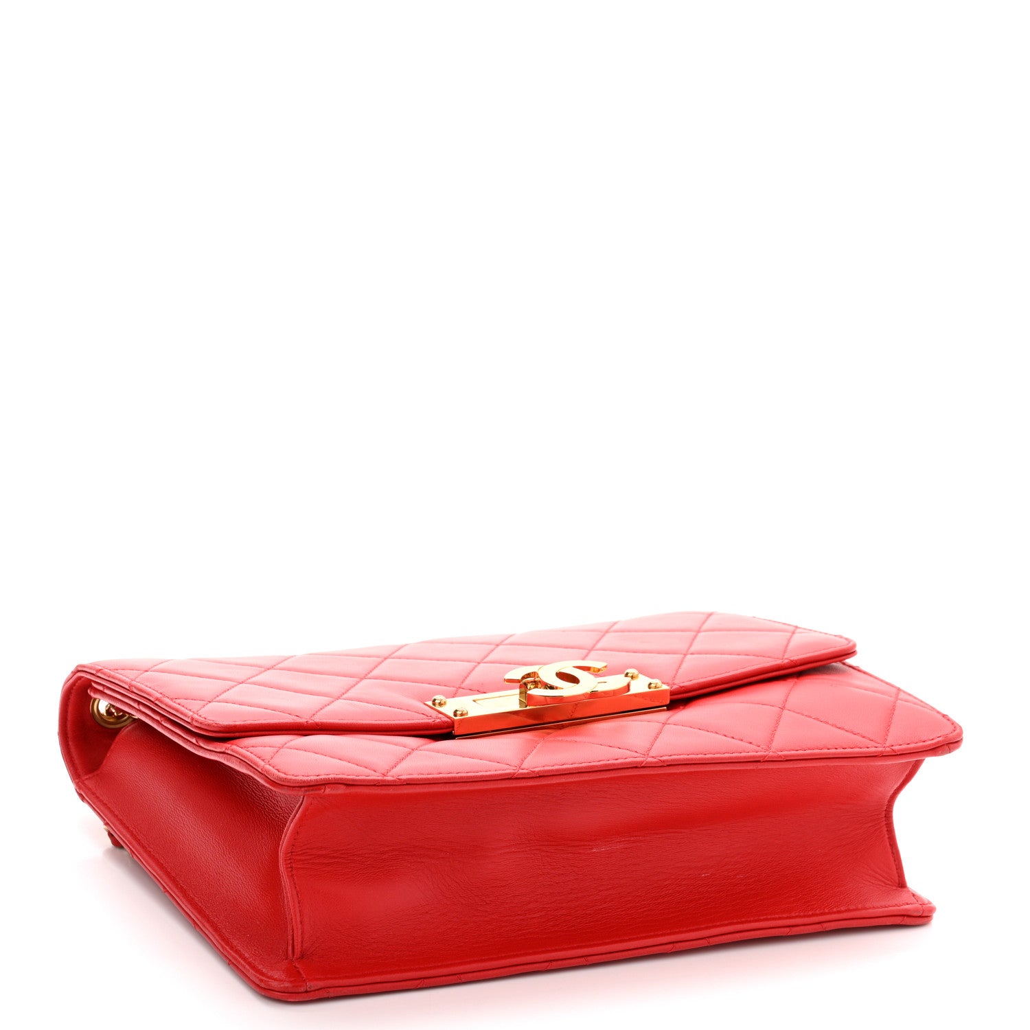 Chanel Lambskin Quilted Medium Golden Class Flap Red 3 of 10