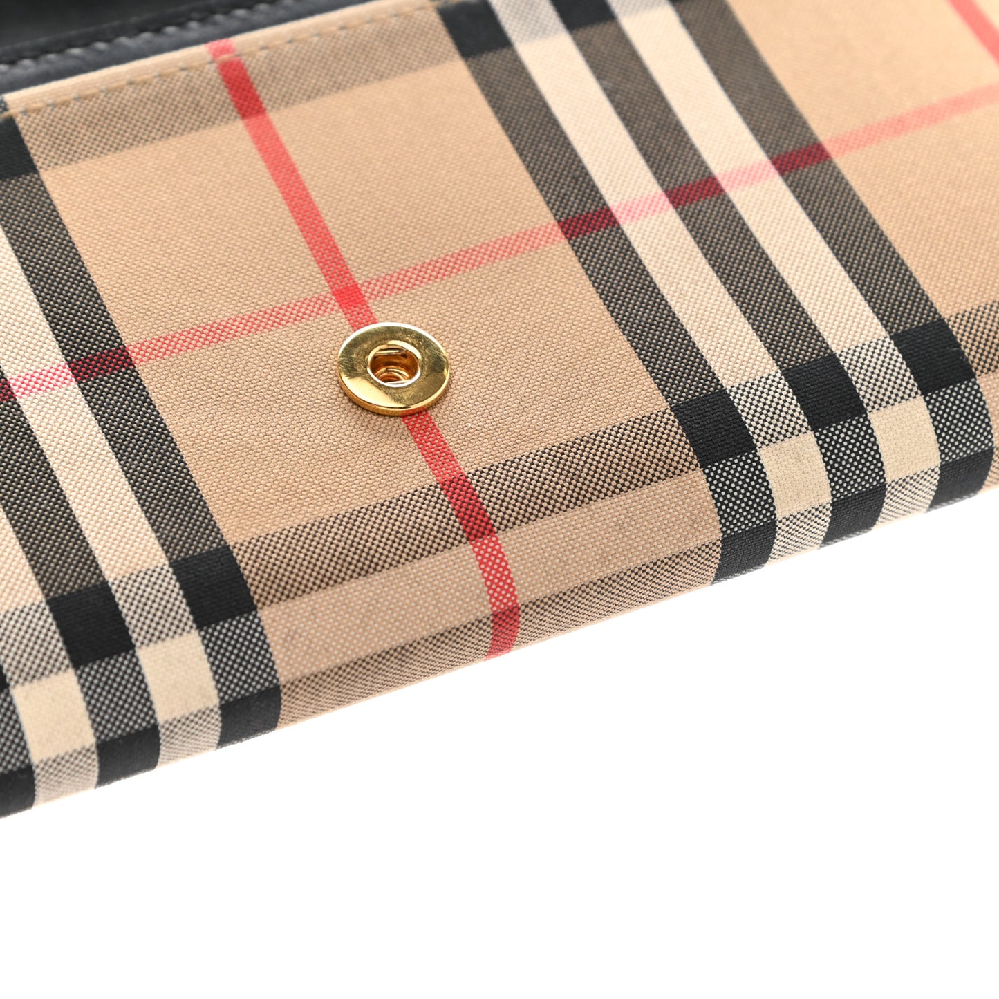 Vintage Check Grain Calfskin Halton Wallet Black