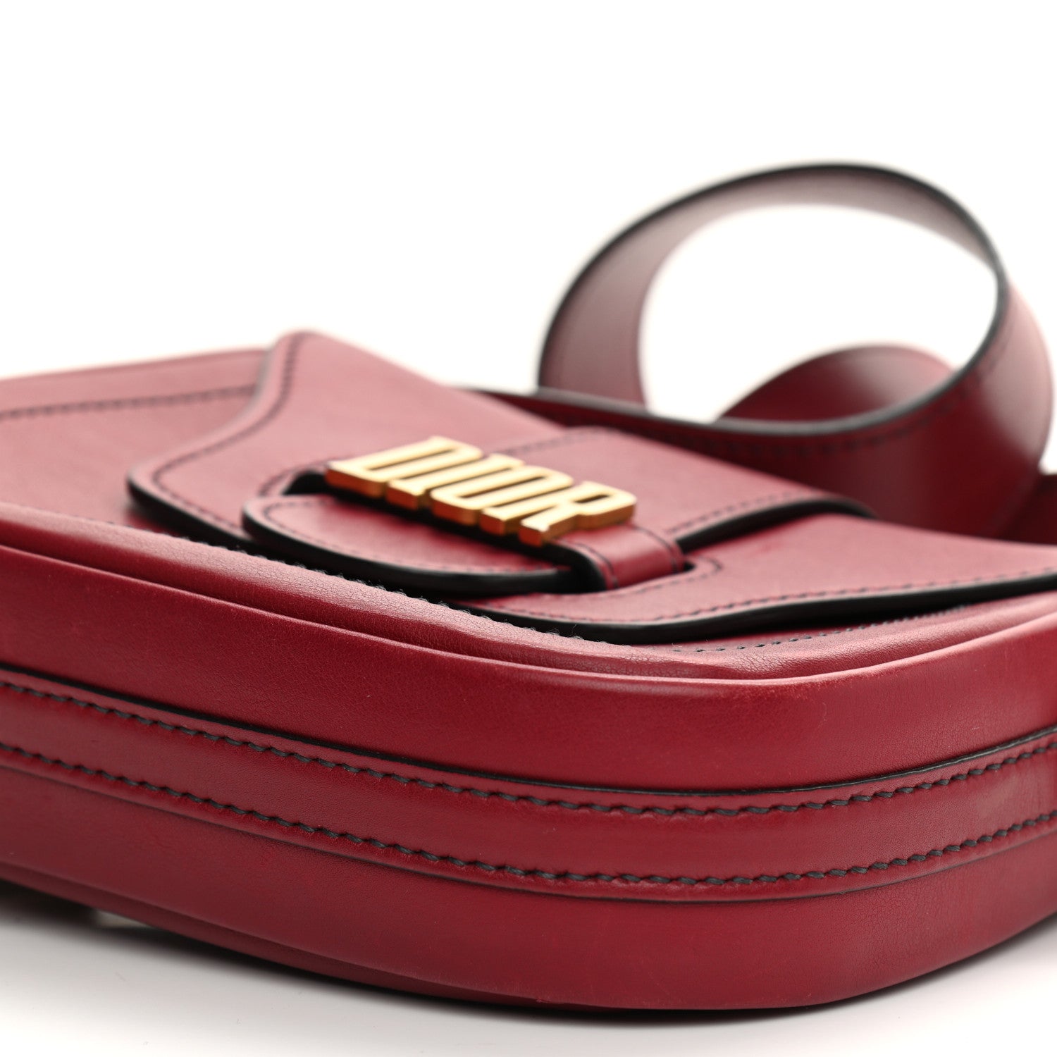 Christian Dior Calfskin D Fence Saddle Bag Black Red 11 of 13