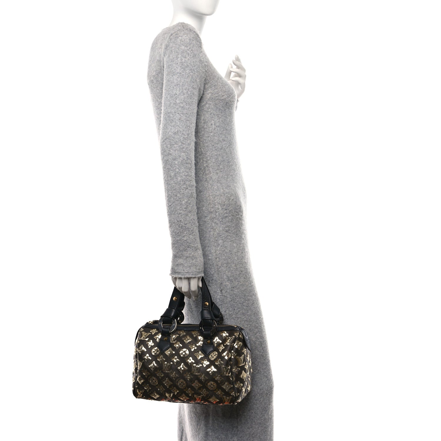 Louis Vuitton Monogram Sequins Eclipse Speedy 28 Gold 2 of 13