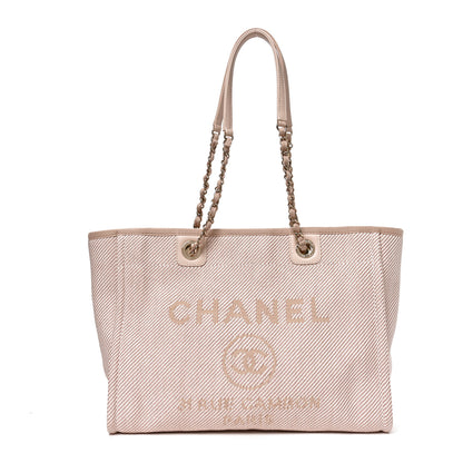 Chanel Mixed Fibers Calfskin Small Deauville Tote Beige 1 of 10