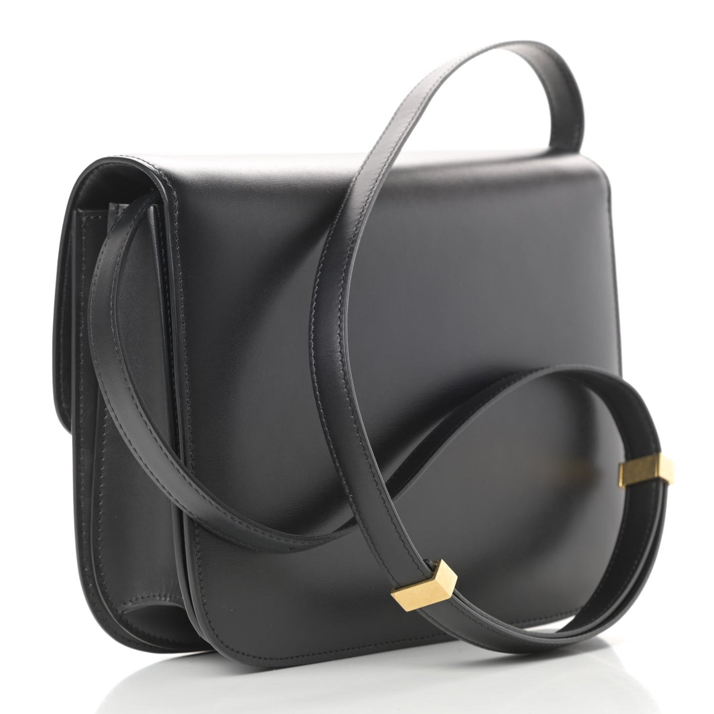 Box Calfskin Medium Classic Box Flap Bag Black