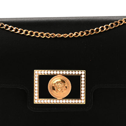 Versace Satin Crystal La Medusa Pouch On Chain Black 7 of 9