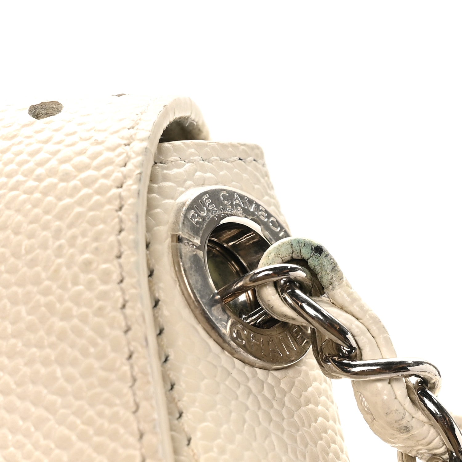 Chanel Caviar Perforated Messenger Bag White 12 of 12