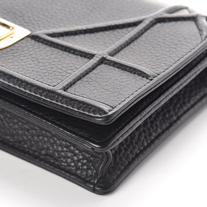 Christian Dior Grained Calfskin Diorama Wallet on Chain Pouch Black 9 of 9