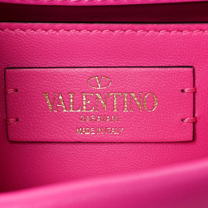 Valentino Garavani Nappa Lacquer Monochrome Small Roman Stud Shoulder Bag Pink PP 6 of 9