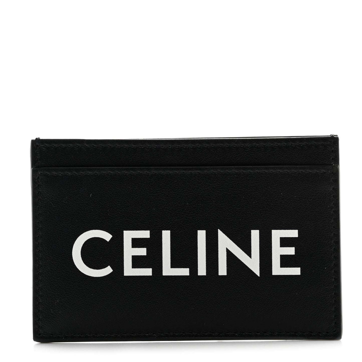 Calfskin Logo Card Holder Black
