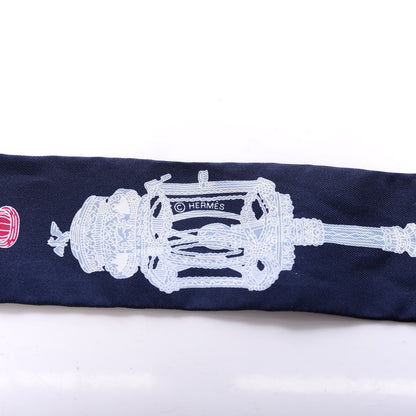 Hermes Silk Merveilleuses Lanternes Twilly Caban Framboise Vert 4 of 4