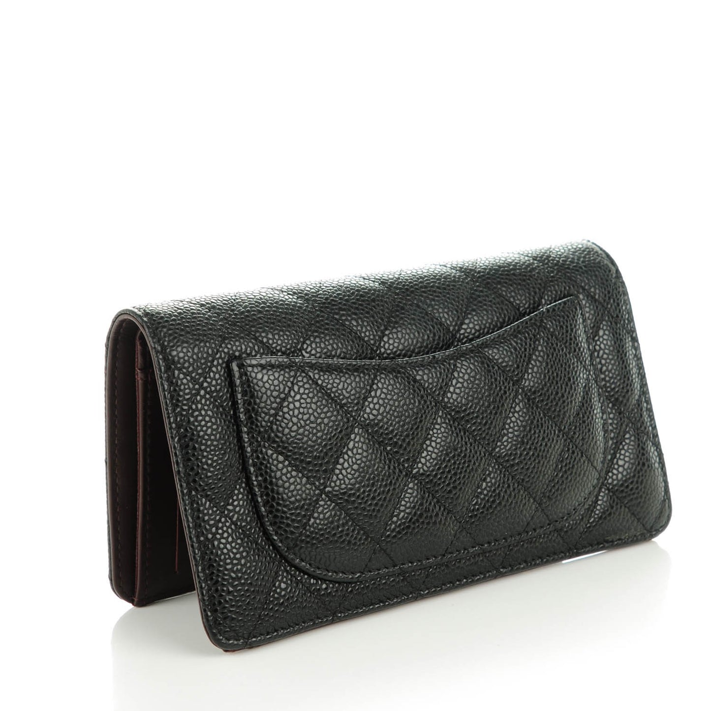 Caviar Quilted Yen Wallet Black