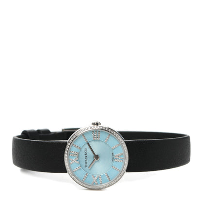 Tiffany Stainless Steel Calfskin Diamond Bezel 24mm Atlas 2-Hand Quartz Watch Tiffany Blue 2 of 4