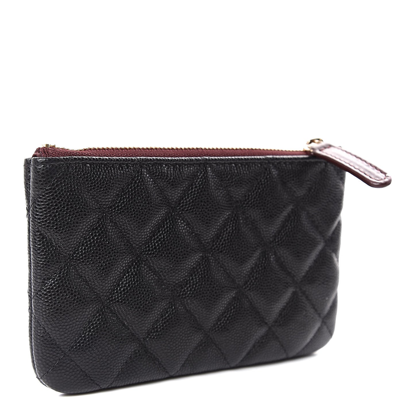 Caviar Quilted Small Cosmetic Case Black