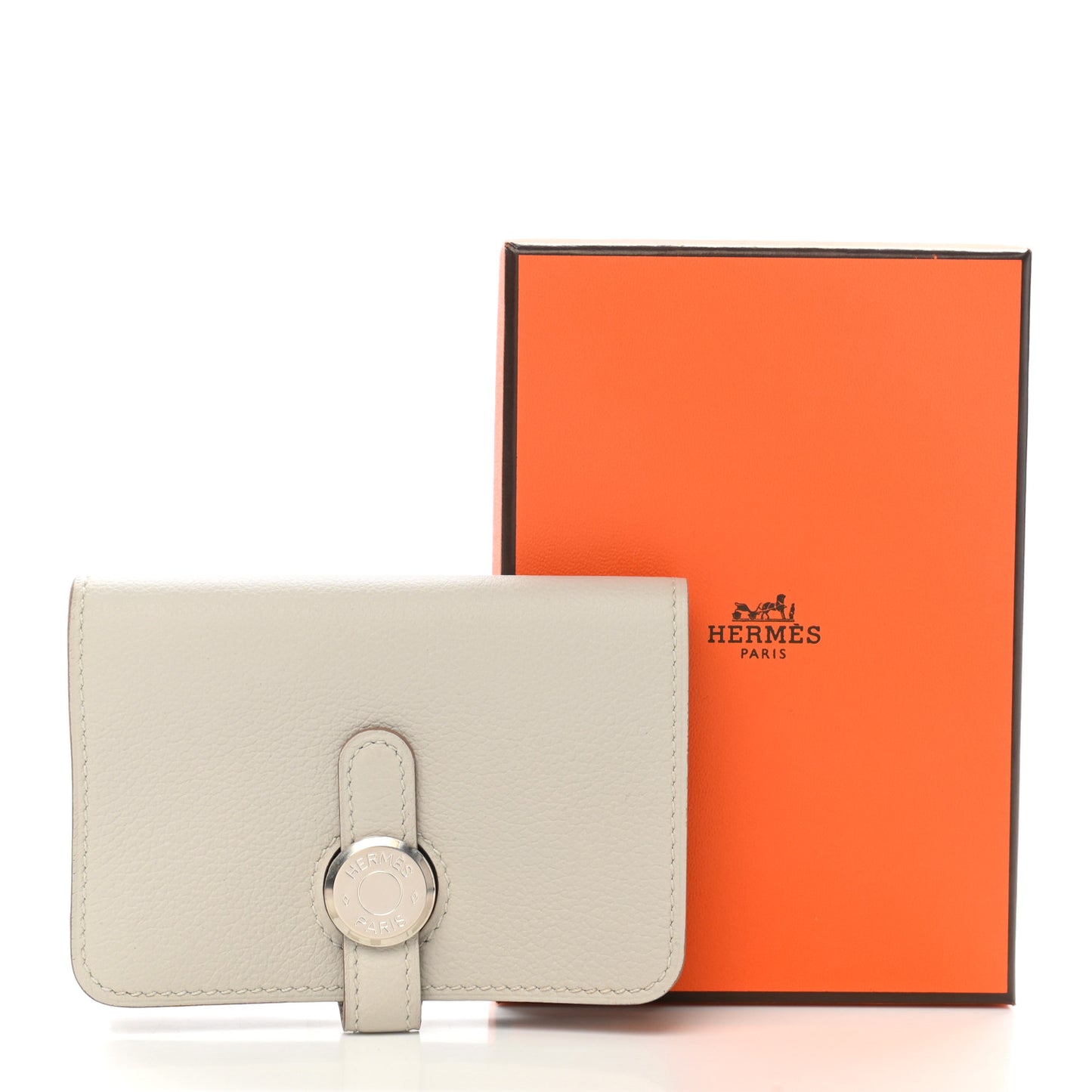 Togo Dogon Card Case Gris Perle