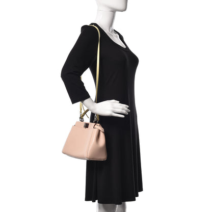 Fendi Nappa Colorblock Mini Peekaboo Iconic Satchel Plaster Banana Grigio Polvere 2 of 9
